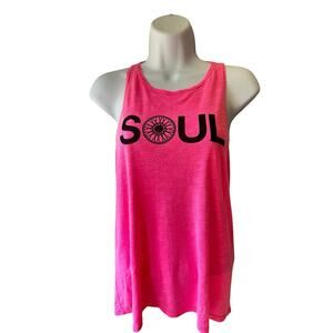 Soulcycle Slub A-line tank Neon Pink Size M NWT